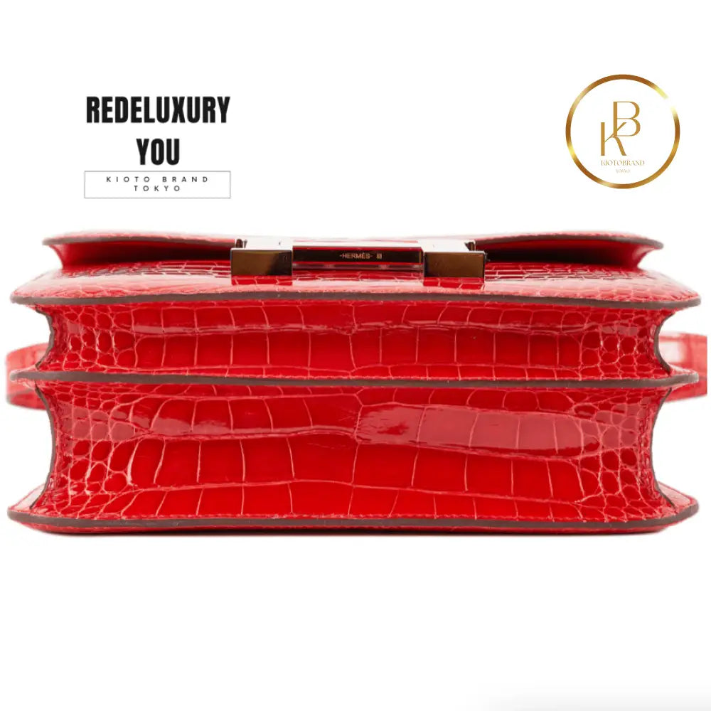 Constance 18 Red Shiny Alligator