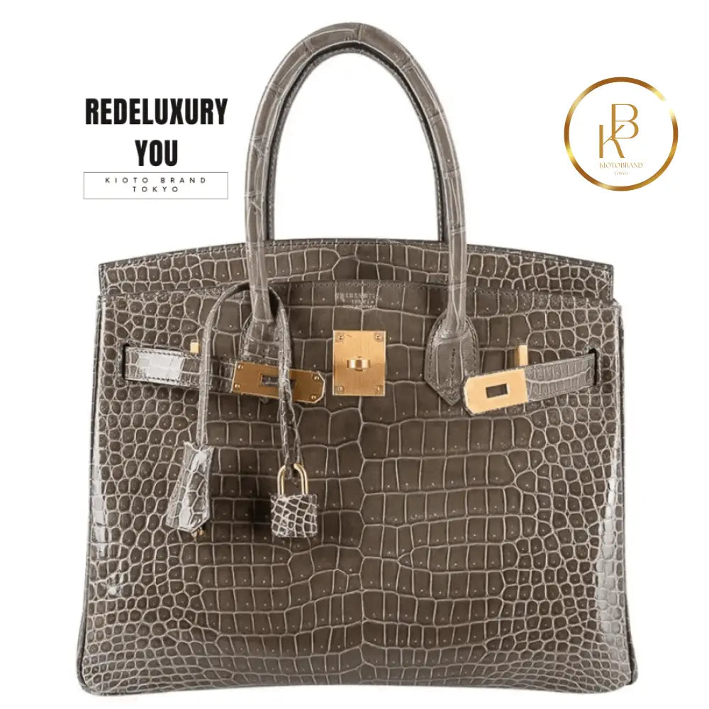 Birkin Hss 30 Gris Tourterelle / Blue Sapphire Porosus
