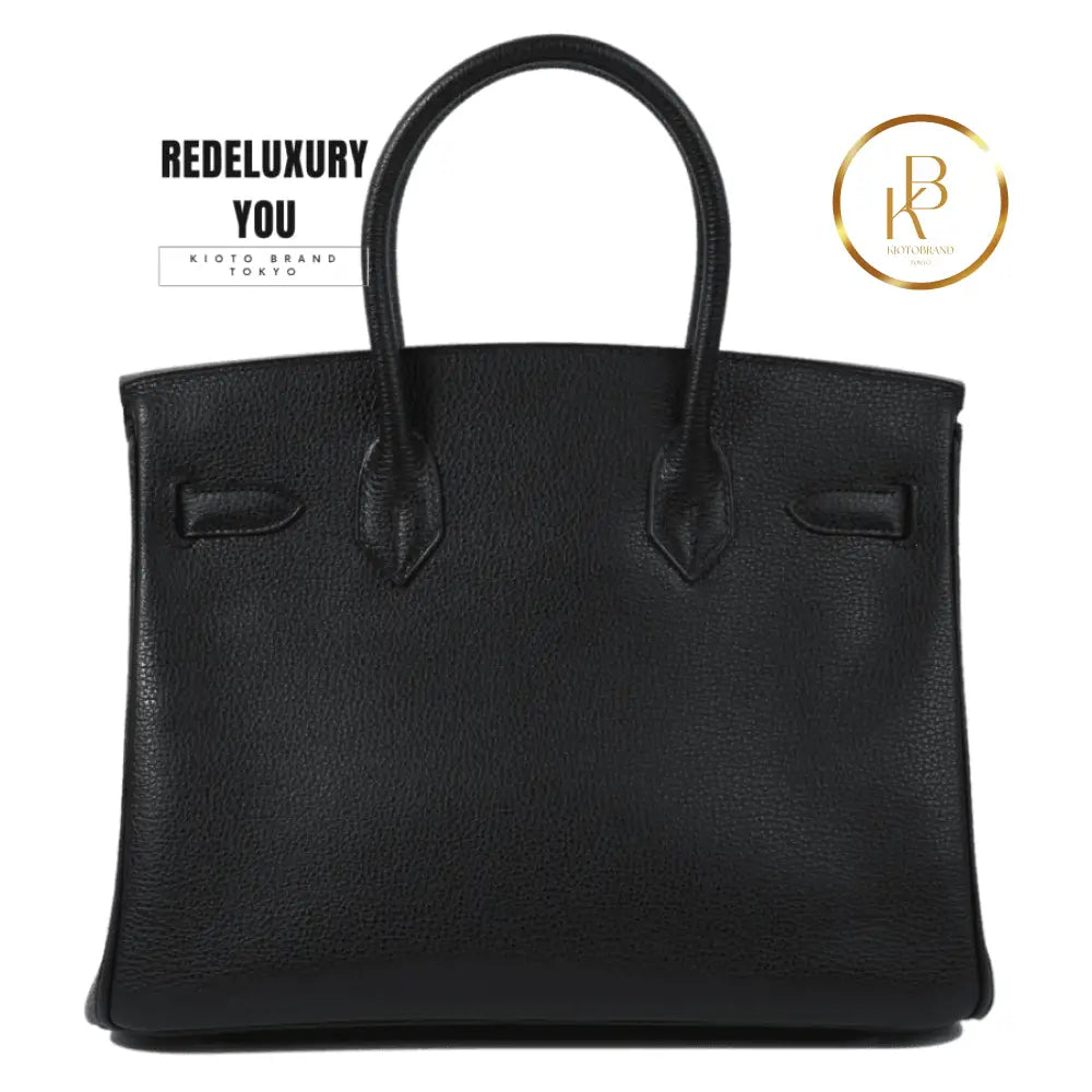 Birkin 30 Black Vache Liegee Palladium