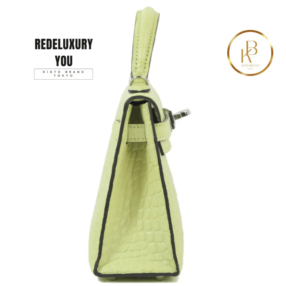 Kelly 20 Mini Ii Jaune Bourgeon Matte Alligator