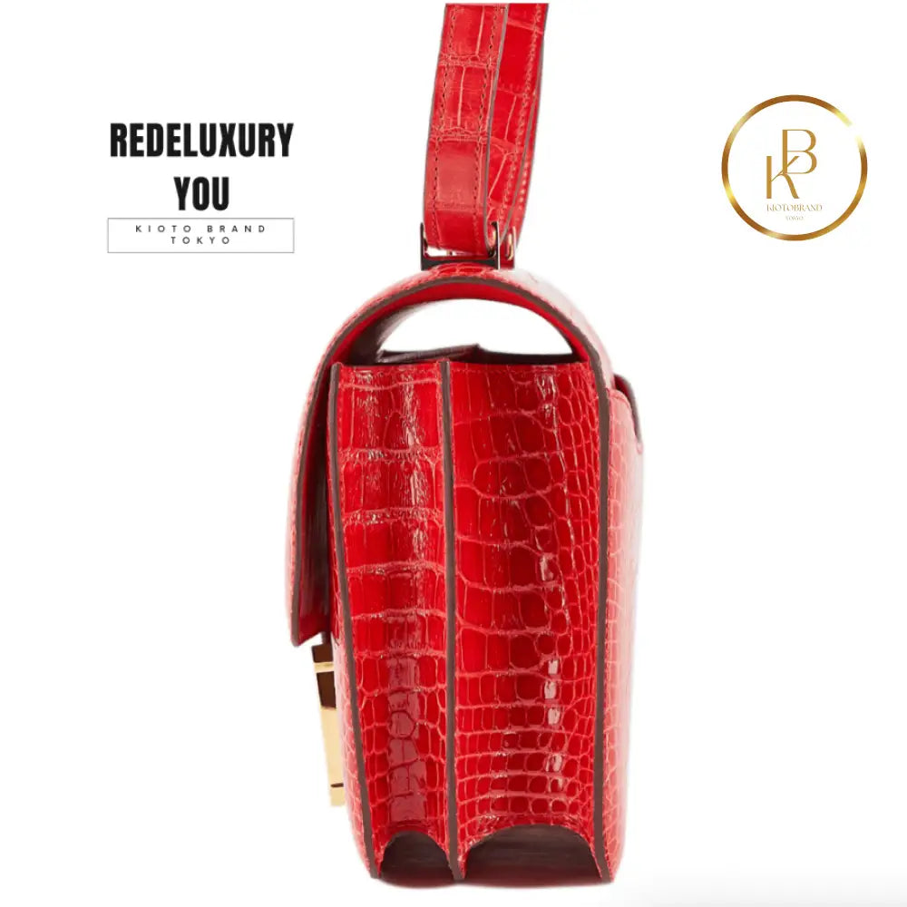 Constance 18 Red Shiny Alligator