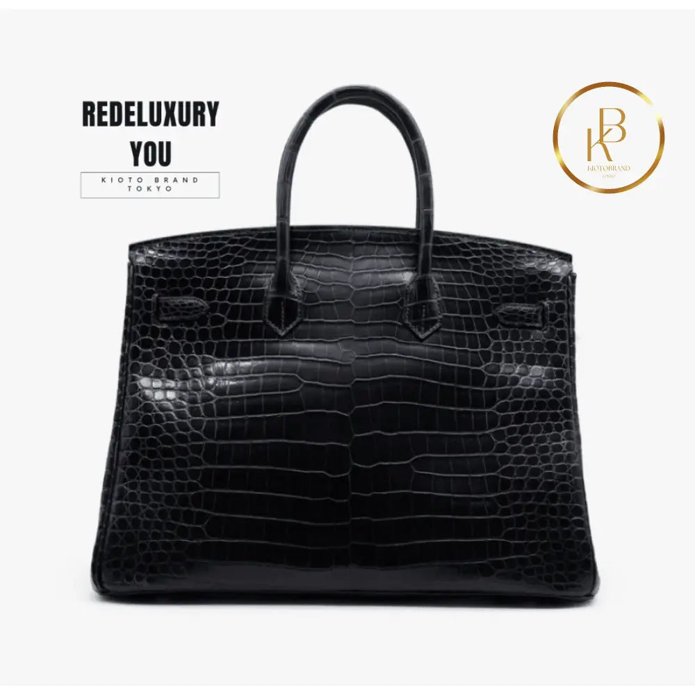Birkin 35 Deep Blue Crocodile Leather
