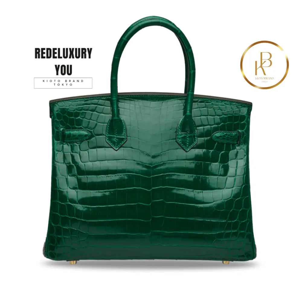 Birkin 30 Shiny Vert Emerald Niloticus Croc
