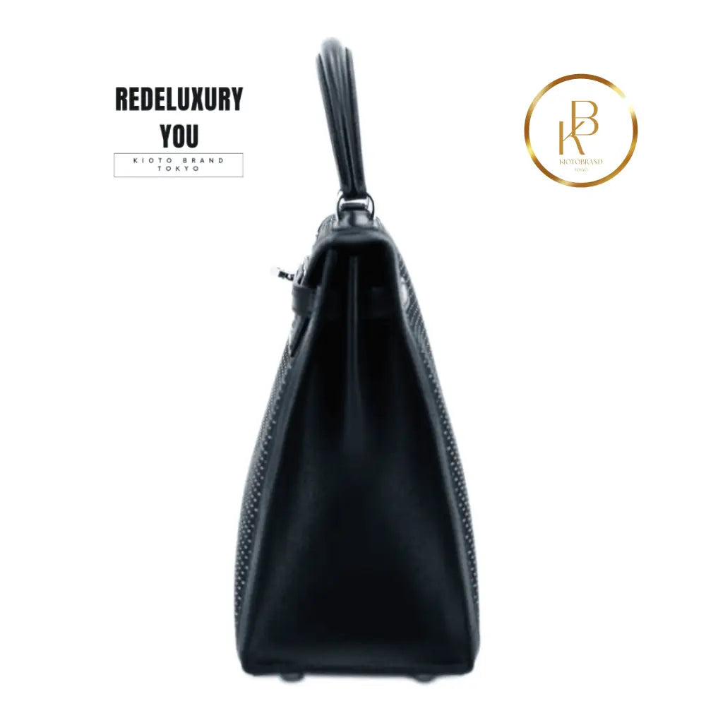 Kelly 25 Sellier Black Silver Crinoline Limited Edition