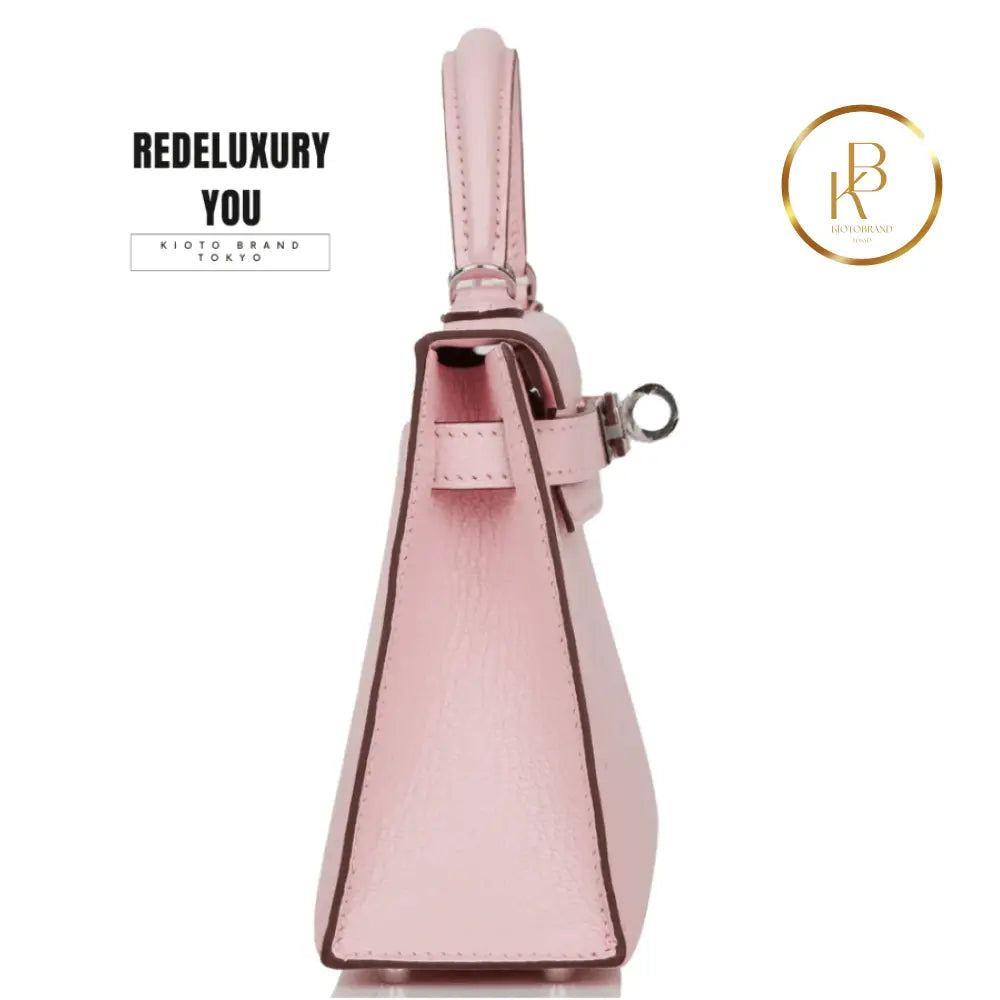 Kelly 20 Mini Sellier Rose Sakura Chèvre