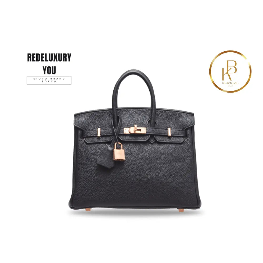 Birkin 25 Black Togo Rose Gold Perfect for Black Friday 2024