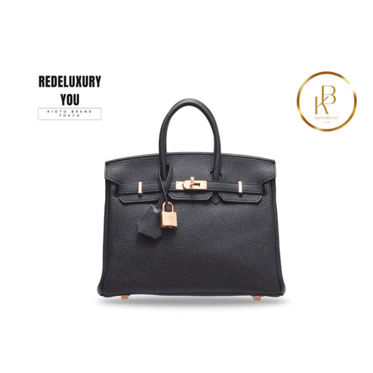 Birkin 25 Black Togo Rose Gold Perfect for Black Friday 2024
