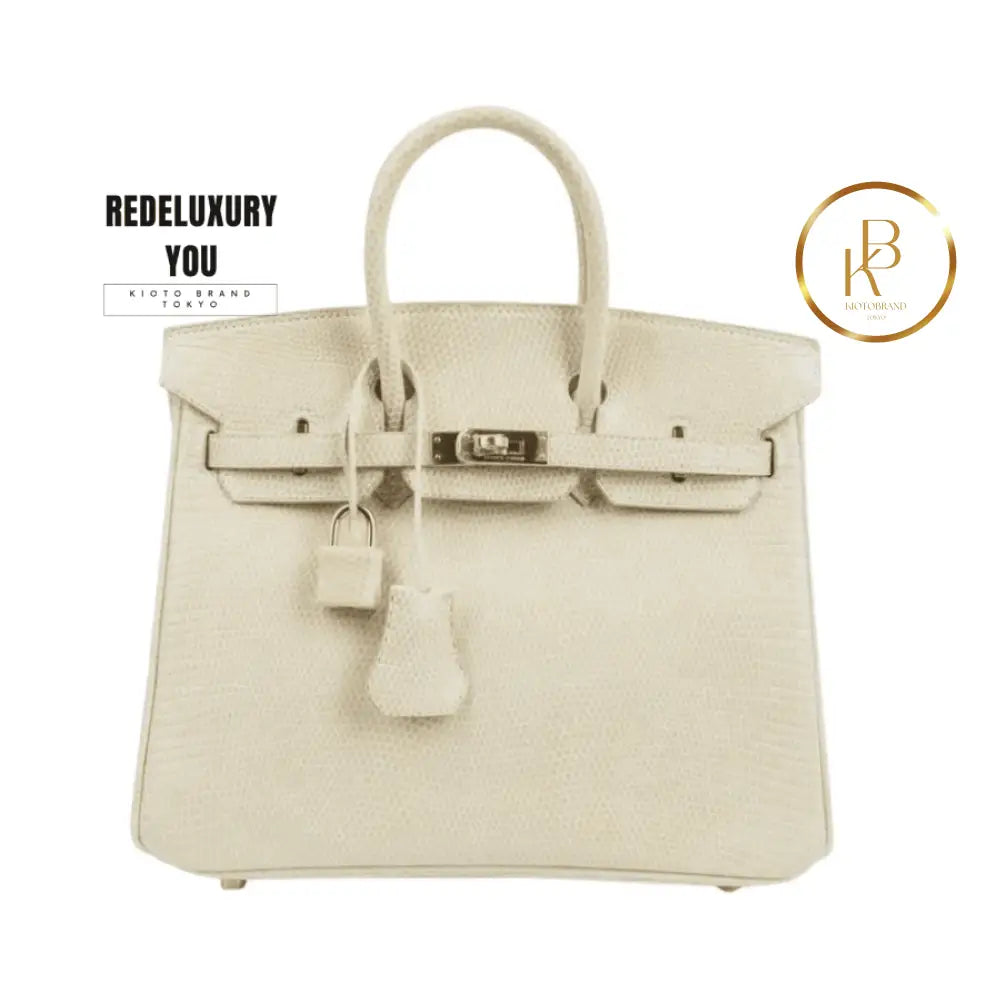 Birkin 25 Blanc Casse Lizard