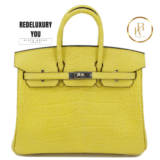 Birkin 25 Mimosa Matte Alligator