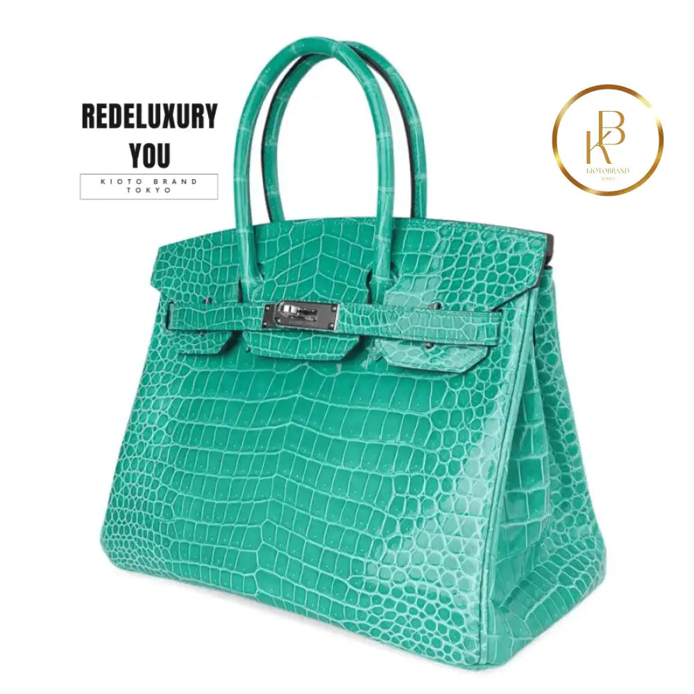 Birkin 30 Jade Porosus Crocodile