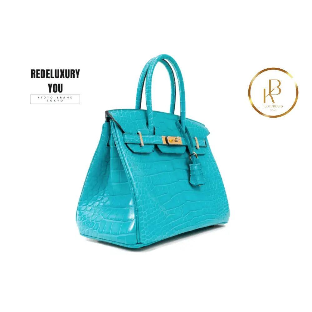 Birkin 30 Turquoise Crocodile Gold Hardware Special Order