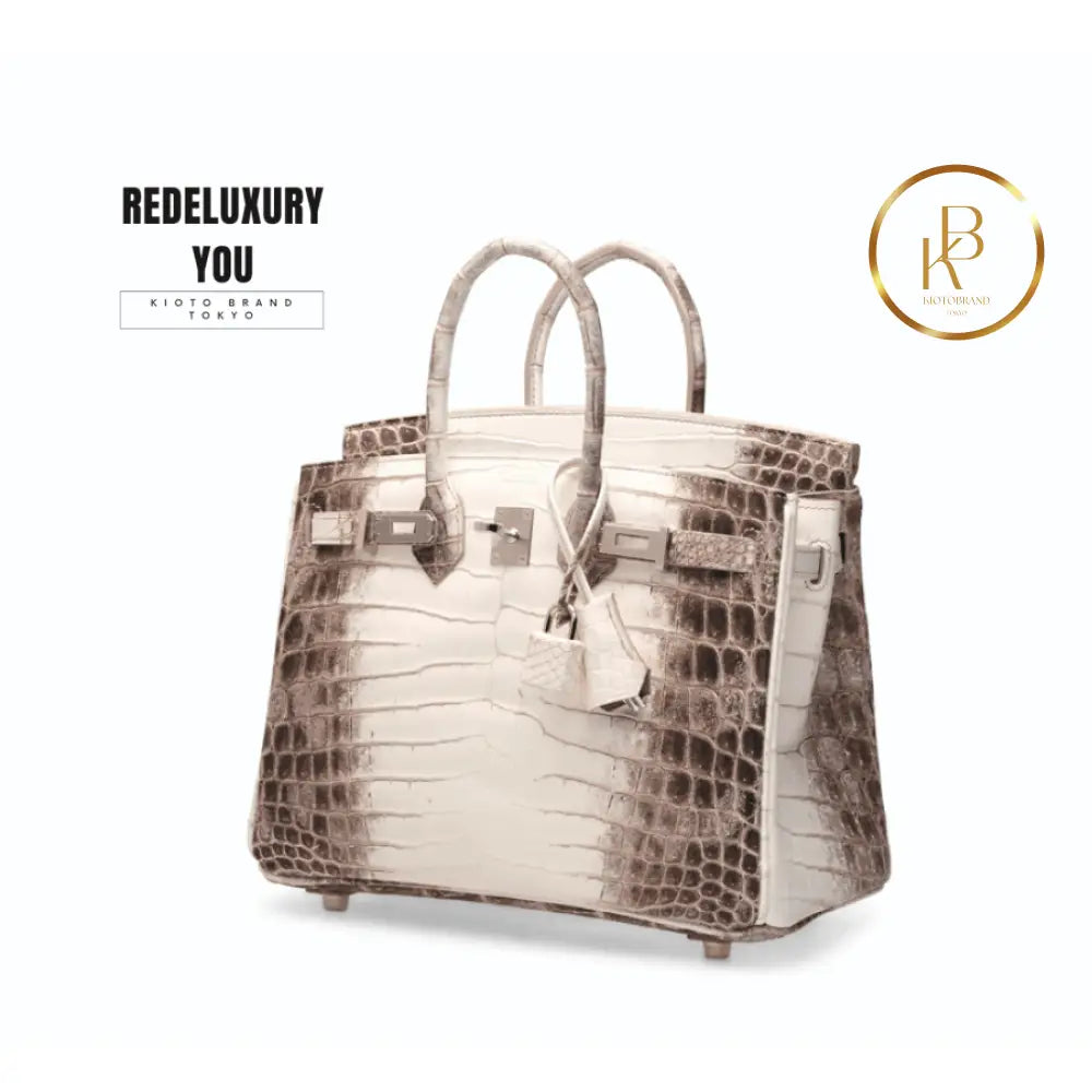 Birkin 25 Himalaya Matte White Niloticus Croc