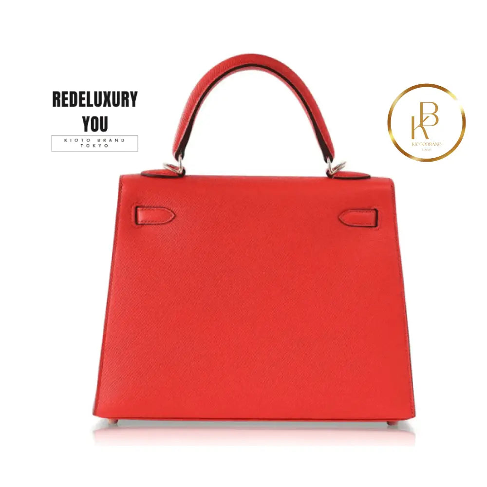 Kelly 25 Sellier Rouge Tomate Red Epsom Leather