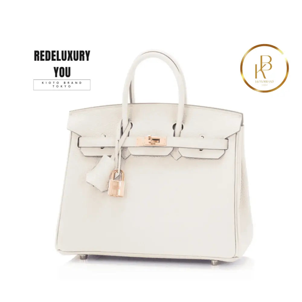 Birkin 25 Craie Rose Gold Hardware