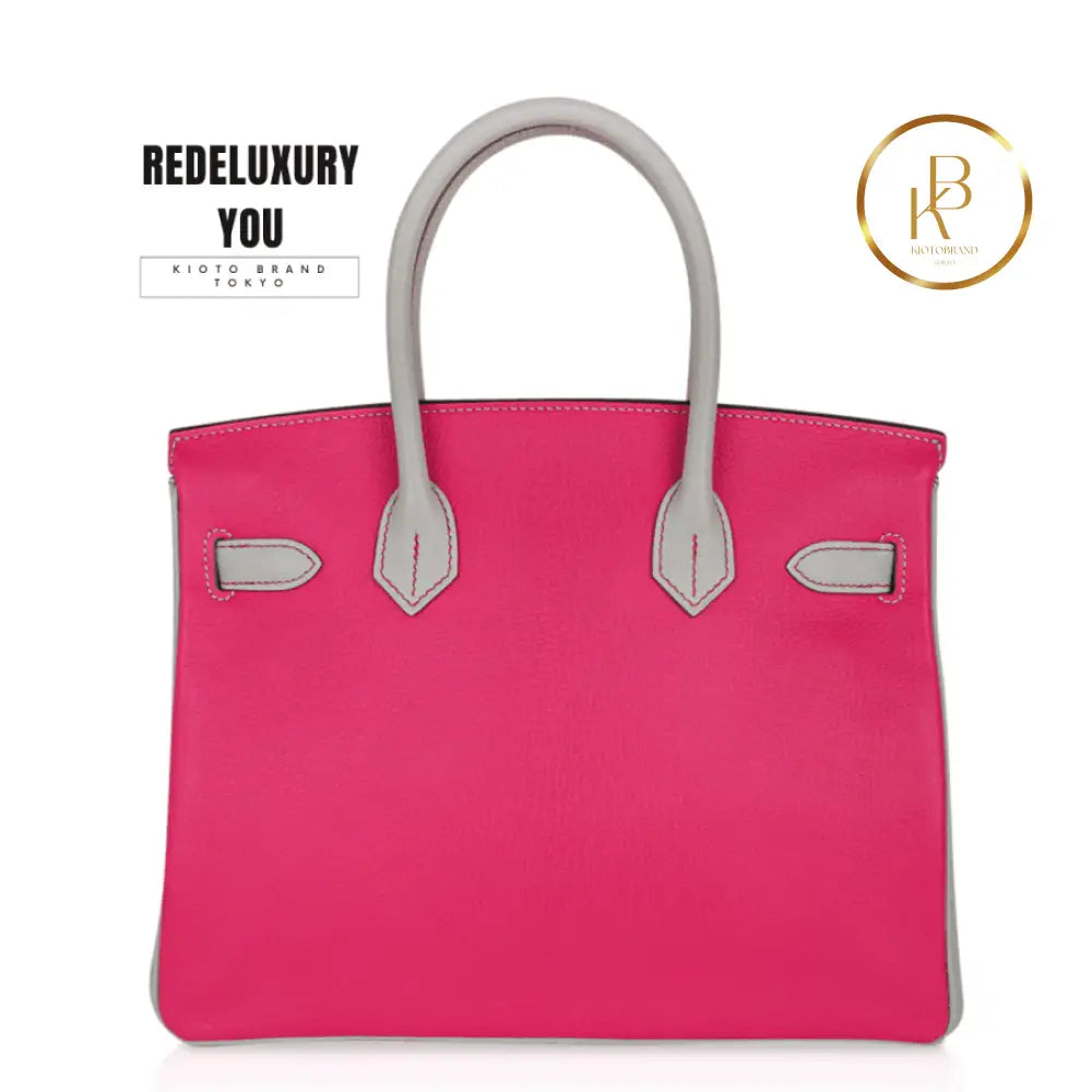 Birkin 30 Bag Hss Rose Shocking Gris Perle Chevre Special Order