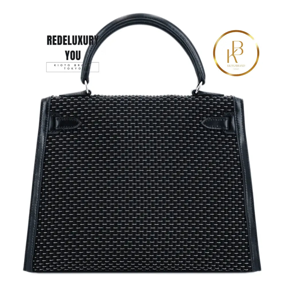Kelly 25 Sellier Black Silver Crinoline Limited Edition