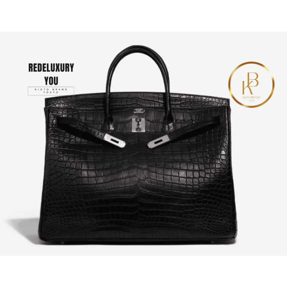Birkin 40 Matte Porosus Crocodile Black