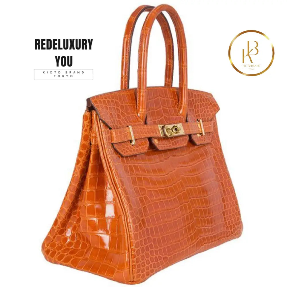 Birkin 30 Shiny Porosus Crocodile