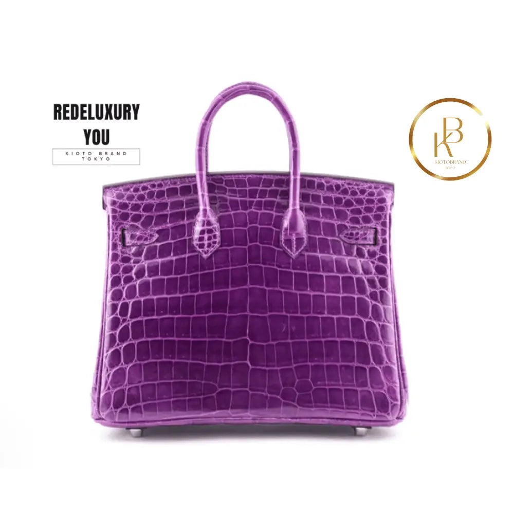 Birkin 25 Violet Niloticus Crocodile