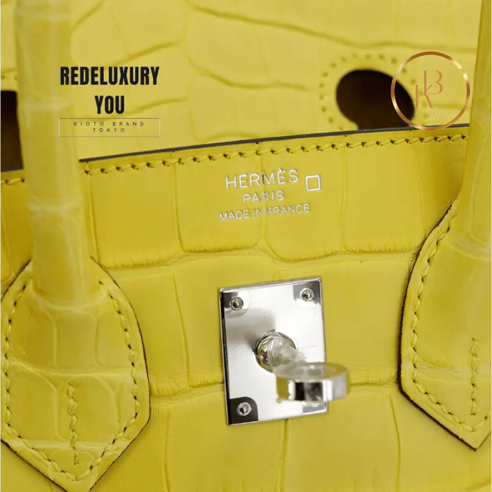 Birkin 25 Mimosa Matte Alligator
