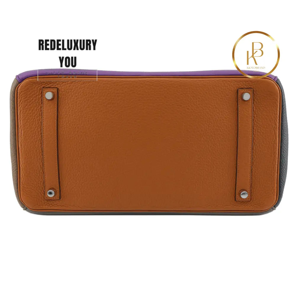 Birkin 35 Arlequin Retourne Ultra Violet Etain Blue Marine Bleu Obscur