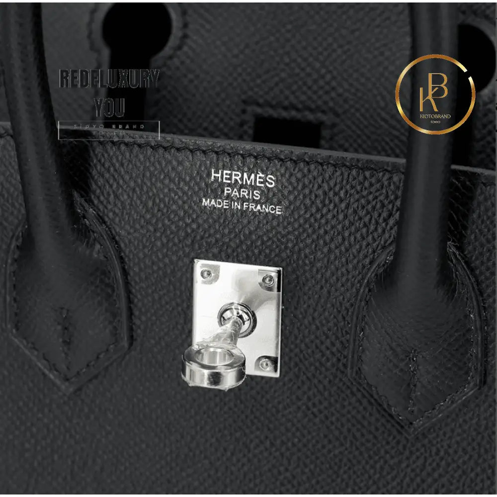 Birkin 25 Sellier Black Epsom Palladium
