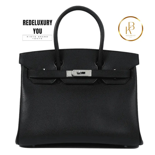 Birkin 30 Black Vache Liegee Palladium