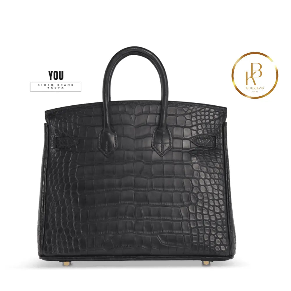 Birkin 25 Black Matte Alligator