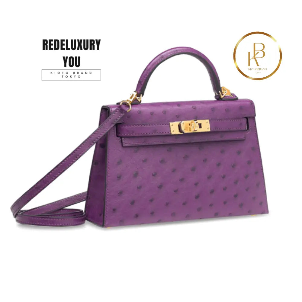 Kelly 20 Mini Violine Ostrich