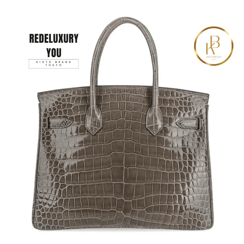 Birkin Hss 30 Gris Tourterelle / Blue Sapphire Porosus