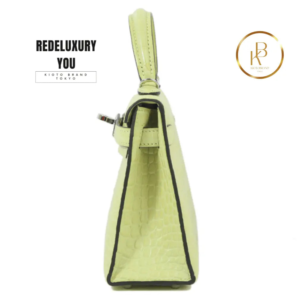 Kelly 20 Mini Ii Jaune Bourgeon Matte Alligator