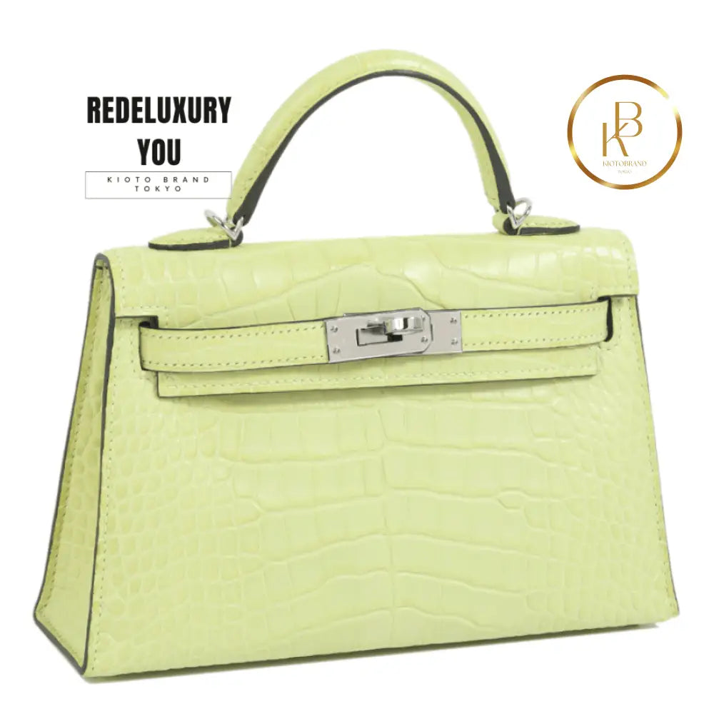 Kelly 20 Mini Ii Jaune Bourgeon Matte Alligator