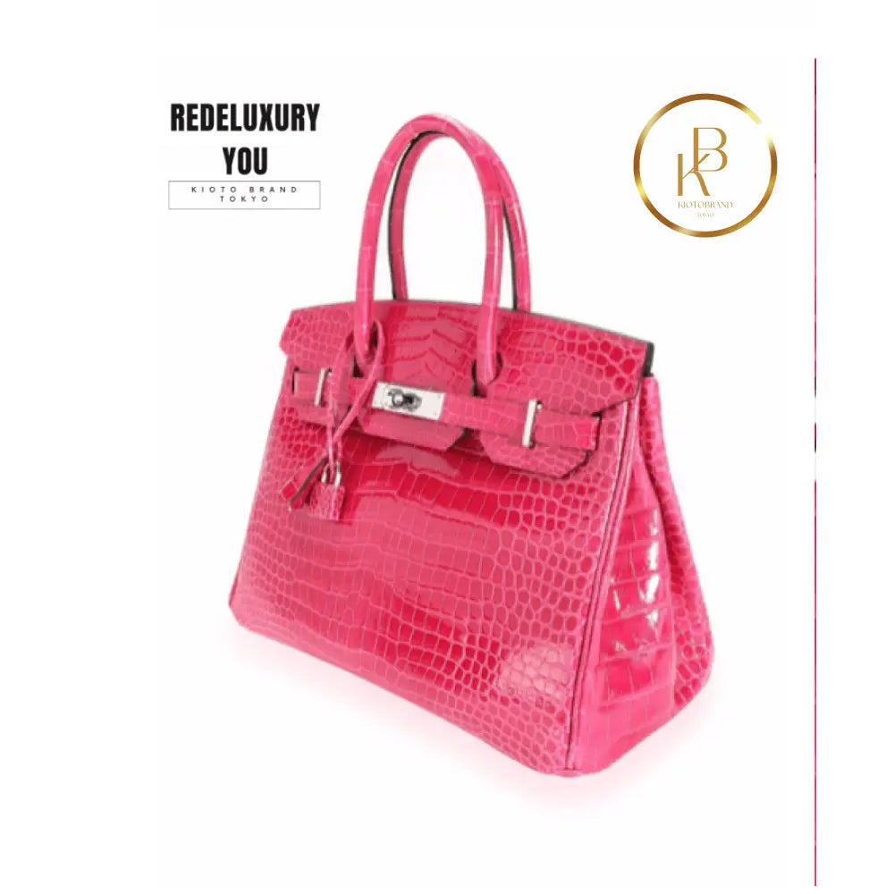Birkin 30 Pink Crocodile Leather