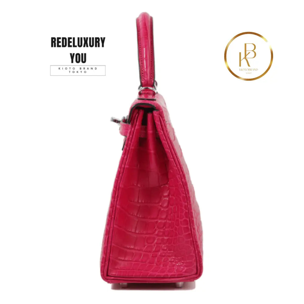 Kelly 25 Framboise Matte Alligator