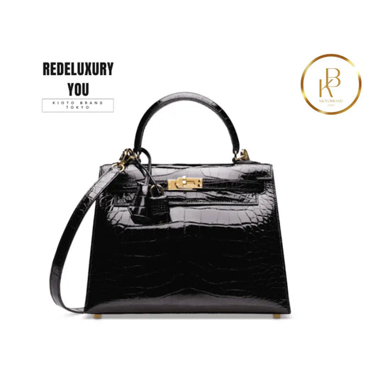 Kelly 25 Shiny Black Alligator Ghw