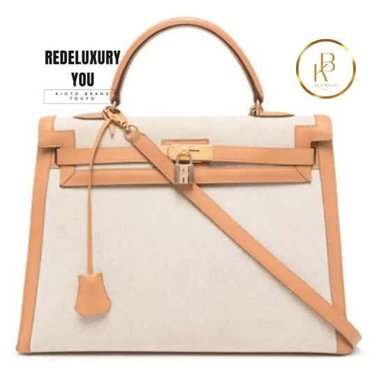 Rare Hermes Kelly 35 Toile