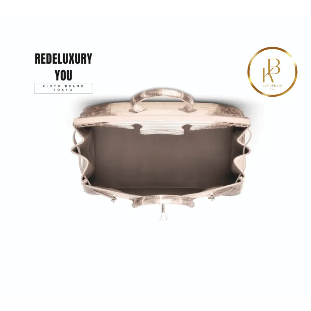 Birkin 25 Himalaya Matte White Niloticus Croc