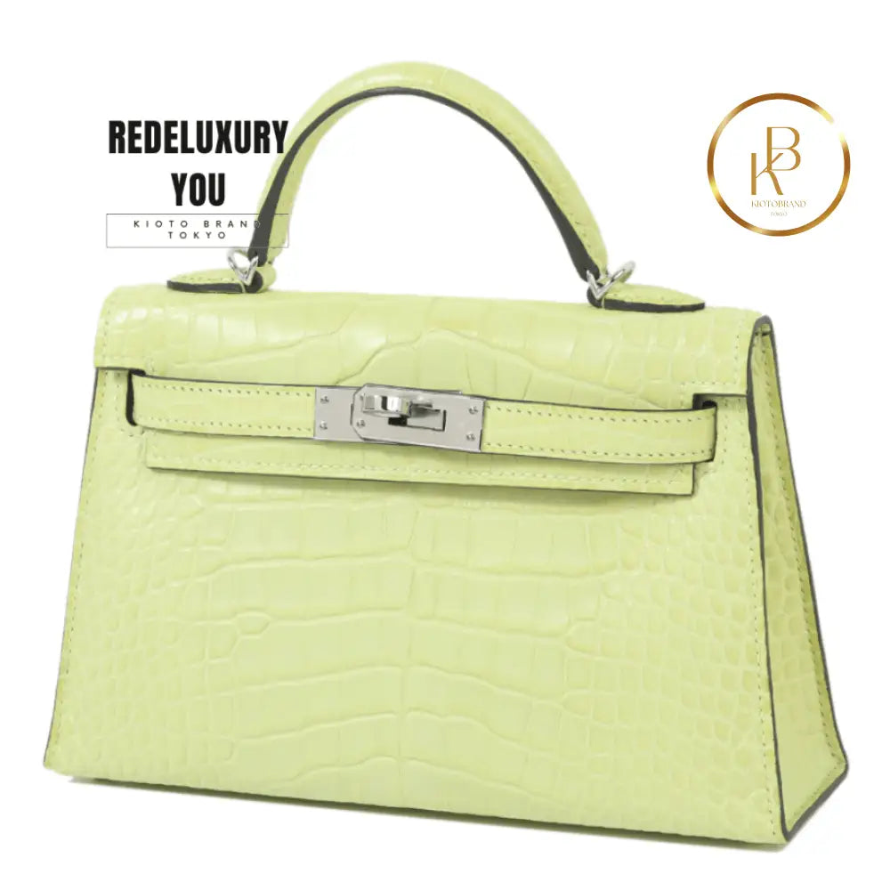 Kelly 20 Mini Ii Jaune Bourgeon Matte Alligator
