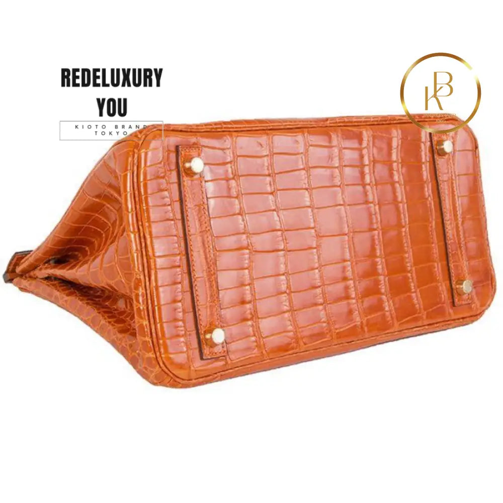 Birkin 30 Shiny Porosus Crocodile