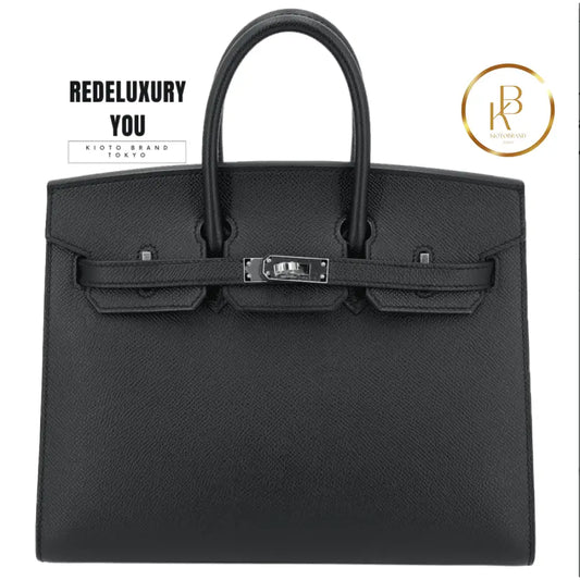 Birkin 25 Sellier Black Epsom Palladium