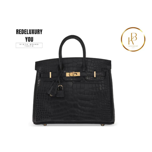 Birkin 25 Black Matte Alligator