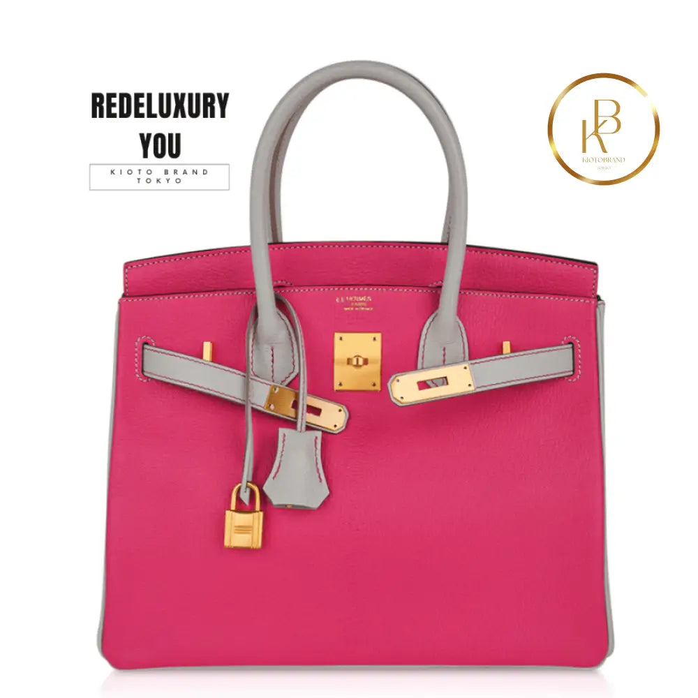 Birkin 30 Bag Hss Rose Shocking Gris Perle Chevre Special Order