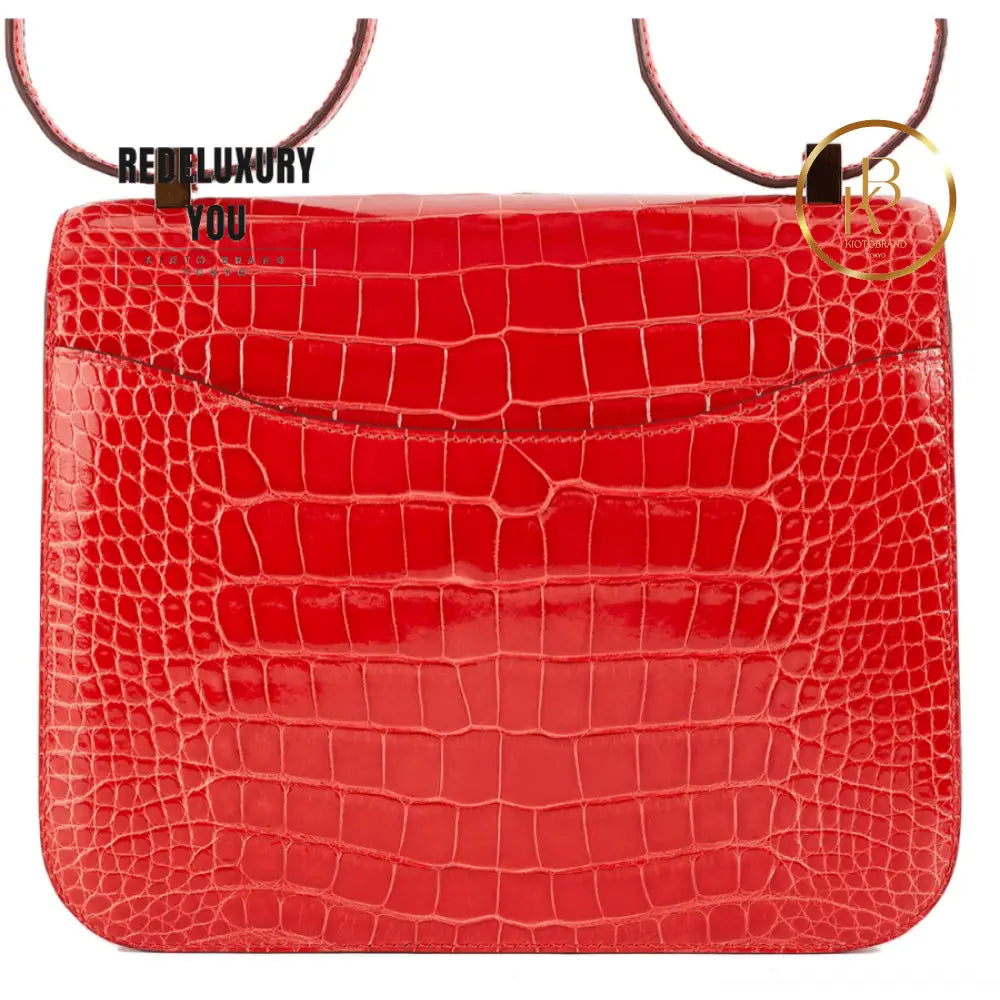 Constance 18 Red Shiny Alligator