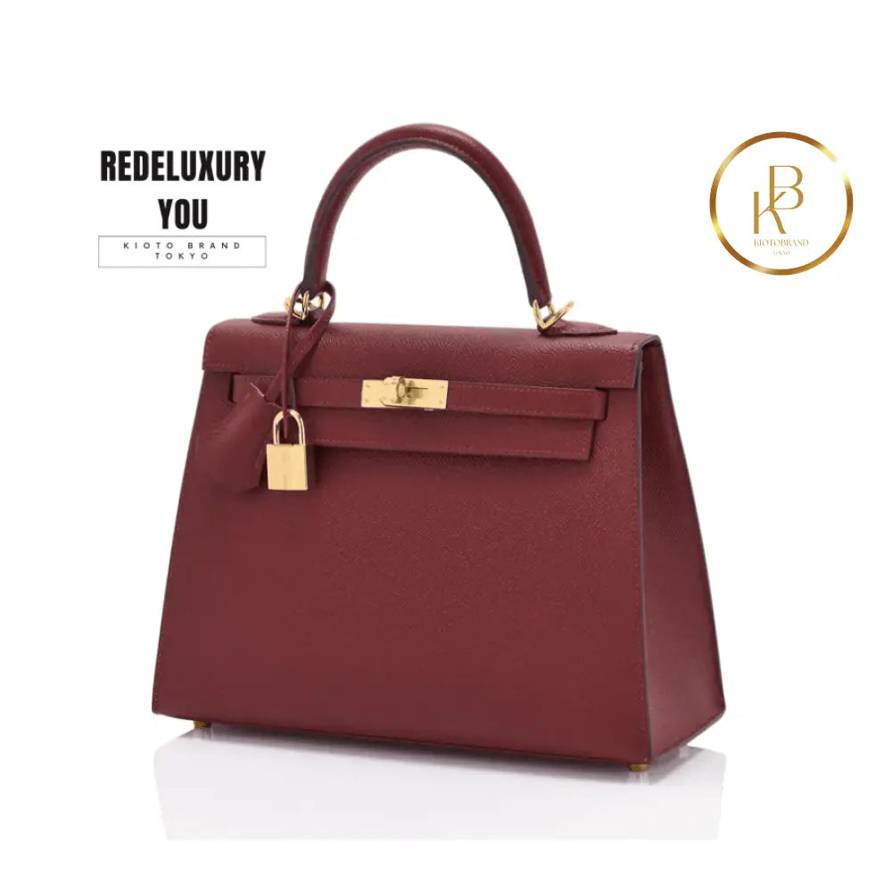 Kelly 25 Rouge H Bordeaux Epsom Sellier