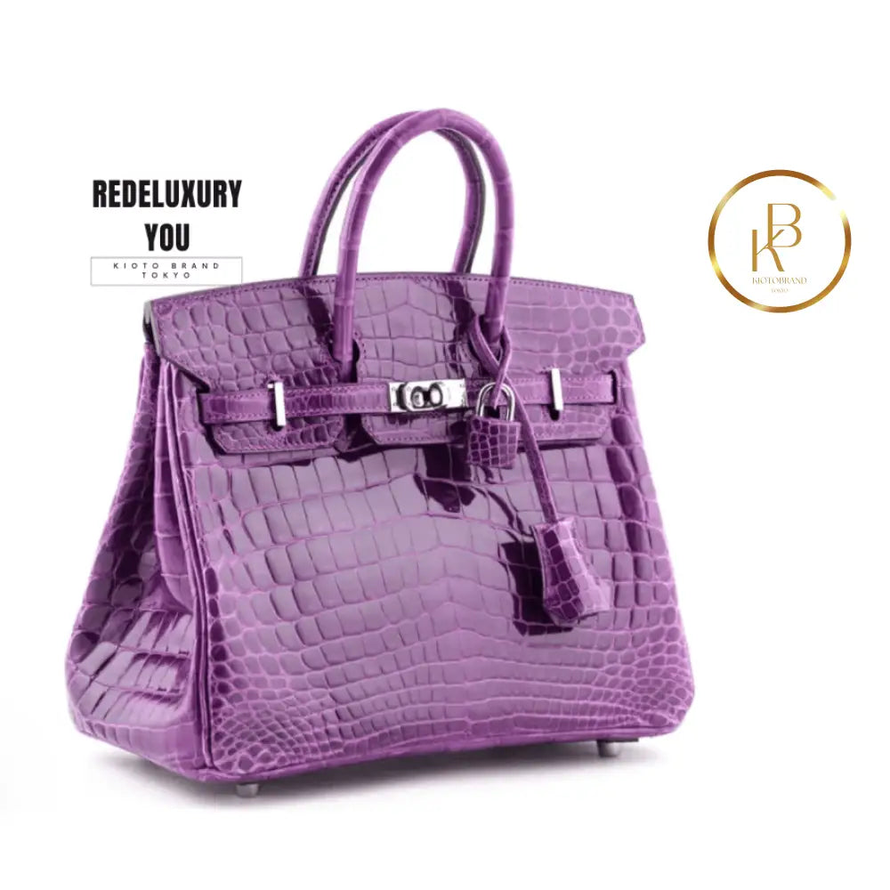 Birkin 25 Violet Niloticus Crocodile