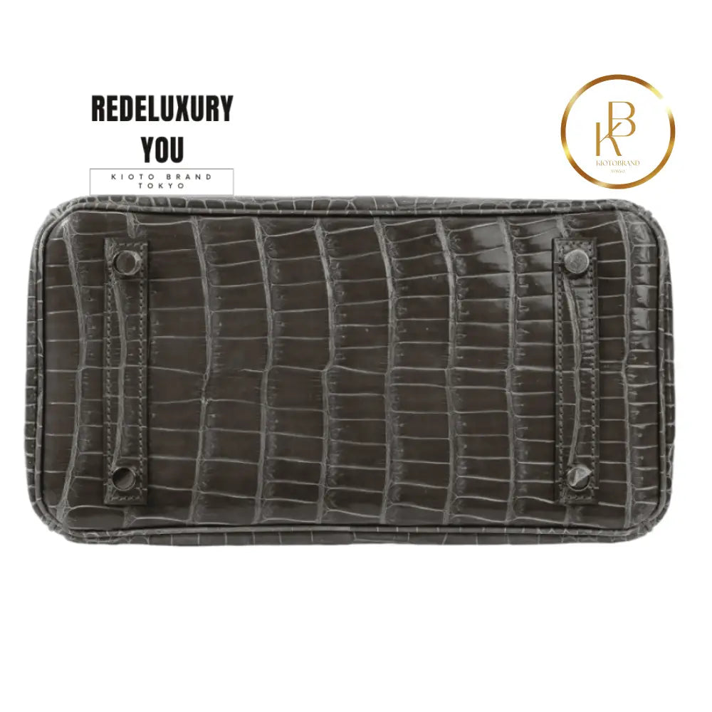 Birkin 25 Gris Tourterelle Rose Purple Hss Special Order Shiny Porosus C