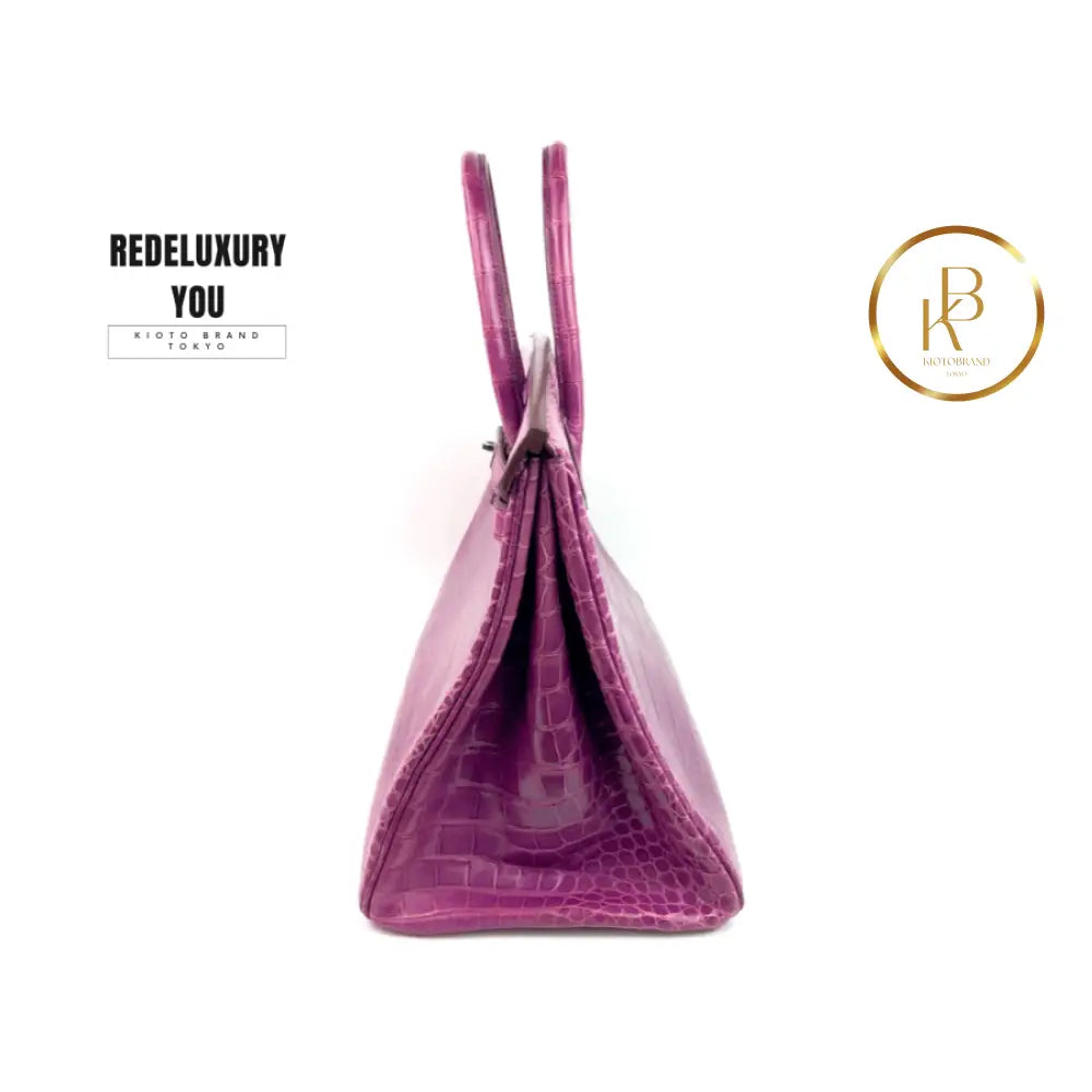 Birkin 35 Crocodile Cyclamen Purple Pink