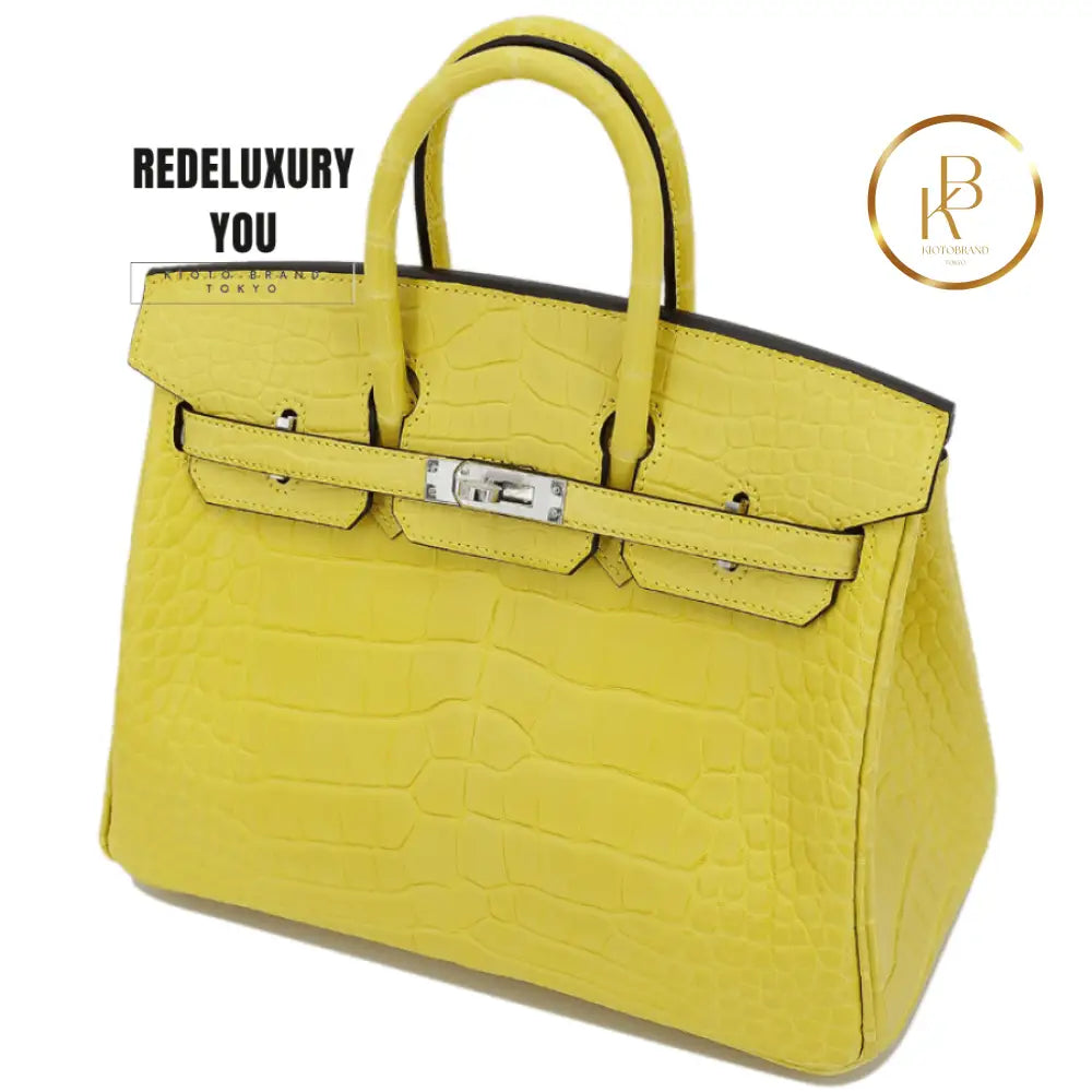 Birkin 25 Mimosa Matte Alligator