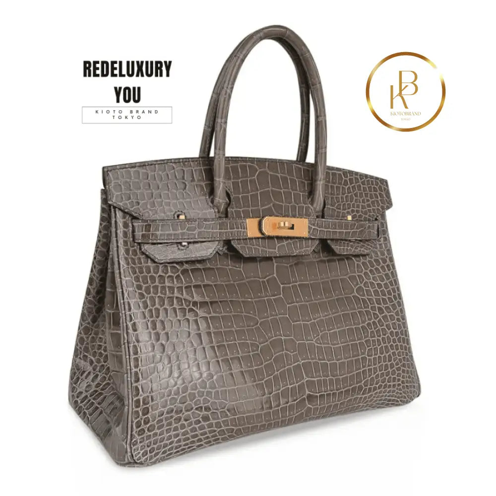 Birkin Hss 30 Gris Tourterelle / Blue Sapphire Porosus