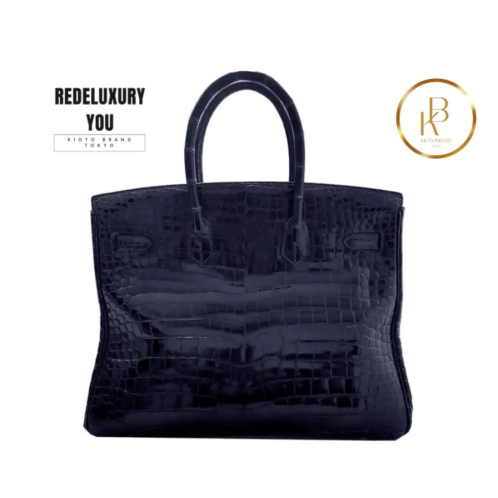 Birkin 35 Dark Blue Crocodile